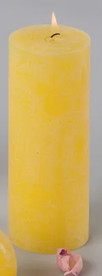 Produktbild von Bolsius Rustik Stumpenkerze, sonnengelb, Höhe 19 cm, Ø 6,8 cm