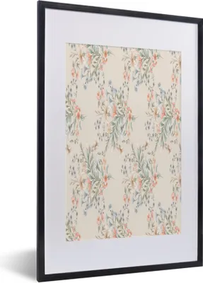 Produktbild von MuchoWow® MuchoWow® Gerahmtes Poster Blumen - Blumenstrauß - Pastell 40x60 cm - Poster mit zchwarzem Bilderrahmen - Poster in Rahmen
