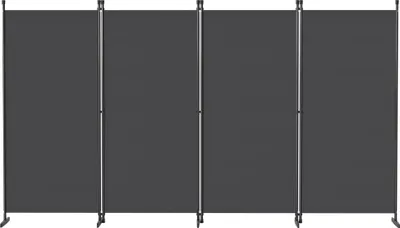 Produktbild von UISEBRT Paravent 4-flügelig Groß 320x180cm Schwarz, Flexibel faltbar, Blickdicht, Stabil, Für Raumteilung Wohnzimmer Büro Garten