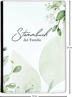 Produktbild von Familienstammbuch, Stammbuch A5 Boho Gold Grün/ Weiß Nature Stammbuch der Familie, für Hochzeit
