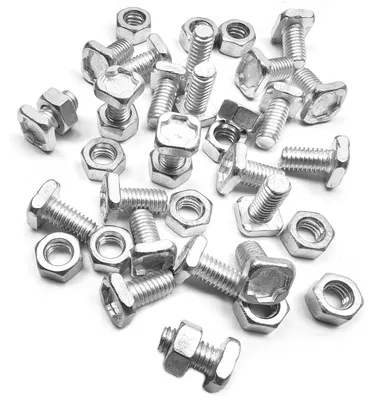 Obrázek produktu pro Sada 50 skleníkových šroubů a matic, čtverhlavé, 10 mm