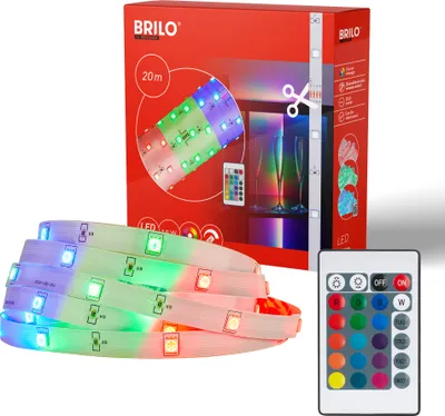 Immagine prodotto di Briloner LED Strip 20m, telecomando, modalità colore RGB, bianco