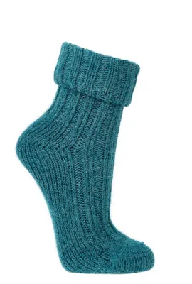 Produktbild von 2 Paar TippTexx 24 farbenfrohe Alpakasocken für Damen & Herren, Petrol, Gr. 39-42