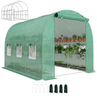 Produktbild von Gew?chshaus 2,7x2x2m Foliengew?chshaus Regale rollbar fš¹r Garten, Balkon und Pflanzenanzucht