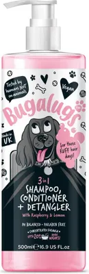 Produktbild von Bugalugs Hundeshampoo 3in1 Conditioner Entwirrer Himbeer Zitrone Duft