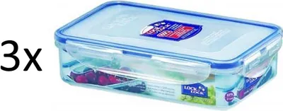 Produktbild von Lock & Lock 3er Set Multifunktionsbox 800ml, Frischhaltedose mit Ablaufgitter HPL816T x 3