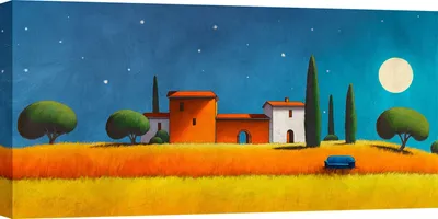 Obrázek produktu pro Moderní krajinomalba na plátně – Stefano Renaldi – Noc svatého Vavřince – 100 x 50 cm
