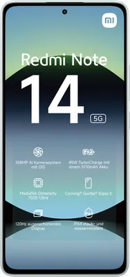 Produktbild von Xiaomi Redmi Note 14 5G 8/256GB Coral Green Smartphone