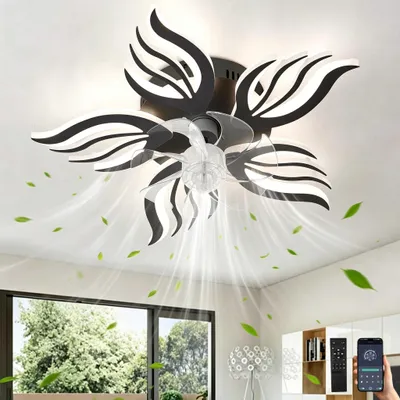 Imagen del producto de Lámpara de ventilador de techo, color  - 5 aspas - 6 velocidades - Luz LED regulable