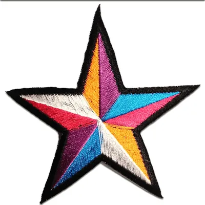 Produktbild von Stern - Aufnäher, Bügelbild, Aufbügler, Applikationen, Patches, Flicken, Zum Aufbügeln, Größe: 7,5 x 7,5 cm