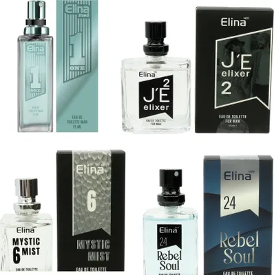 Produktbild von GKA 4 Stück Parfüm Man Parfümpaket Herren EDT Duftzwilling tolle Düfte N1, N2, N6, N24 Edina ideal für Adventskalender 60 ml