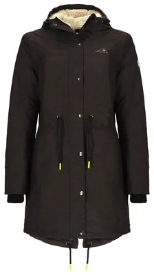 Produktbild von Baumfuchs Damen Funktionsparka mit Sherpa-Futter - Funktionsjacke mit Kapuze und verstellbarer Taille in Kaffee meliert Größe 38