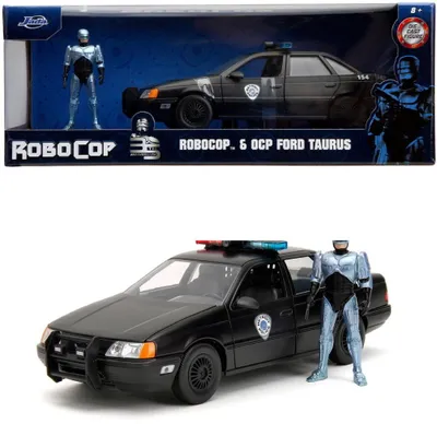 Productafbeelding van Jada Toys politieauto RoboCop, model van een Ford Taurus uit 1986, schaal 1:24, zwart