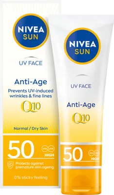 Produktbild von NIVEA SUN Anti-Age Q10 Anti-Falten Gesichtscreme LSF 50 50 ml