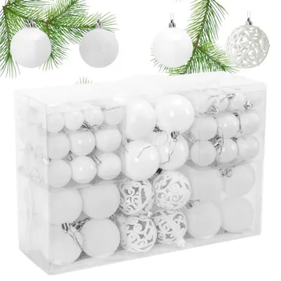 Imagen del producto de Juego de 100 adornos navideños blancos, modelo BSN40