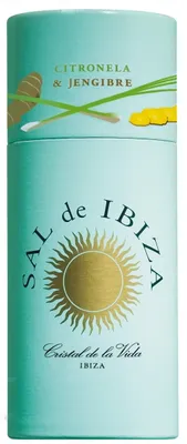 Produktbild von Sal de Ibiza Granito Citronela y Jengibre, mit Zitronengras und Ingwer, Streuer 100 gr.