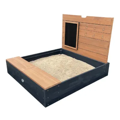 Sandkasten Mandy 100 x 90 x 74 cm Holz Anthrazit Natur