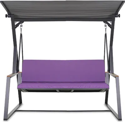 Produktbild von Gartenkissen Set für Gartenschaukel – Violett – Sitzkissen 130x50 + Rückenkissen 130x50 – Weiche Auflagen für Hollywoodschaukel
