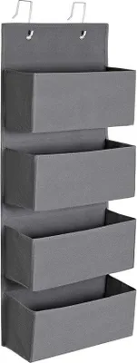 Immagine prodotto di Scaffali da appendere alla porta, grigi, 33,5 x 12 x 100 cm, a 4 ripiani