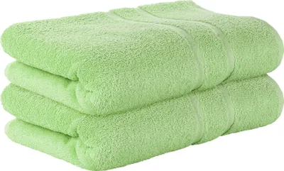 Produktbild von StickandShine 2er SET Premium Frottee Badetuch 100x150 cm in hellgrün  in 500g/m² aus 100% Baumwolle