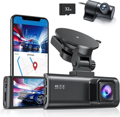 Zdjęcie produktu dla Dashcam - Autokamera - Kamera samochodowa - Kamera do samochodu - Kamera do nagrywania podczas jazdy - Przednia i tylna kamera 4K/1080P