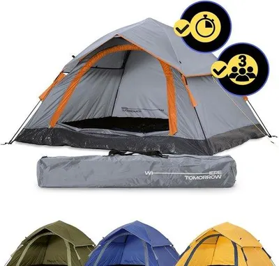 Productafbeelding van Pop-up tent voor 2-3 personen - Lichtgewicht tent voor kamperen en festivals - 210 x 190 x 110 cm