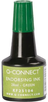 Zdjęcie produktu dla Q-Connect® KF25104 Tusz do stempli - bez oleju, 28 ml, zielony