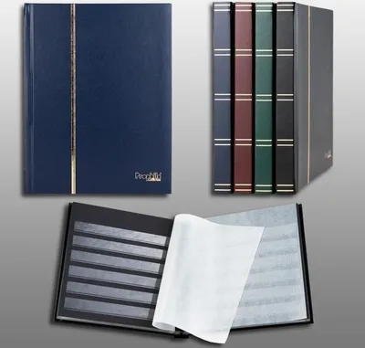 Produktbild von Prophila Collection 32 Schwarze Seiten A5 Briefmarken-Einsteckbuch Blauer Einband