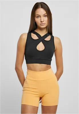 Immagine prodotto di Reggiseno sportivo da donna Urban Classics Ladies Crossed Sprots Bra nero - XXL