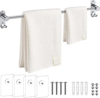 Obrázok produktu pre Dvojitý držiak na uteráky – nerezová oceľ – 40–70 cm