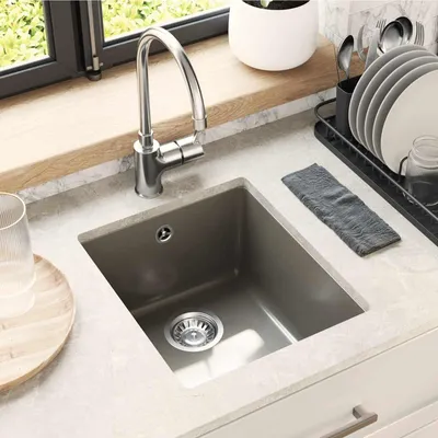 Produktbild von vidaXL Waschbecken 80% Quarz und 20% Harz 370 x 460 mm Grau