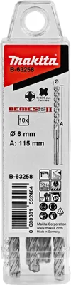 Produktbild von Makita HM Bohrer NEMESIS II Ø 6,0 mm, Länge 115 mm, SDS-plus, 10 Stk.