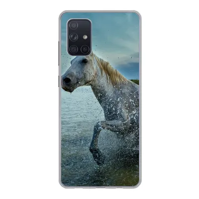 Produktbild von MuchoWow® Handyhülle Schutzhülle Hülle für Samsung Galaxy A51 Pferd - Wasser - Tropfen Silikon Softcase Handy Hülle - Schutzabdeckung
