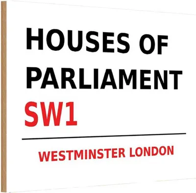 Produktbild von vianmo Holzschild 12x18 cm Houses of Parliament SW1 Essen Trinken
