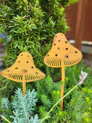 Produktbild von Gartenstecker Fliegenpilz 2er Set - rost: large