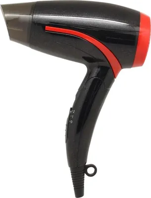 Obrázek produktu pro Fén na vlasy Rosberg R51100H, 1400 W, Skládací, 2 rychlosti, Koncentrátor, Černá/Červená