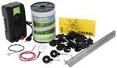 Immagine prodotto di Kerbl Hobby Weidezaun-Starterset mit 230-Volt-Netzgerät, Weidezaunband, Erdpfahl
