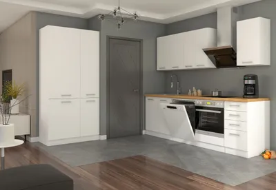 Produktbild von Küche Eko White 240 + 100cm weiß Küchenzeile Küchenblock Einbauküche Singleküche