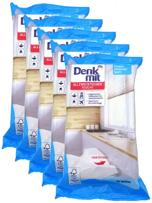 Produktbild von Denken Sie an feuchte Reinigungstücher in Spenderverpackung – mit frischem Limetten- und Basilikumduft