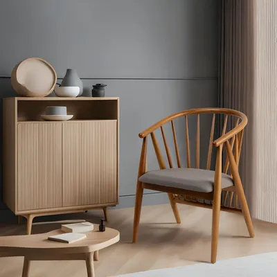 Image de Skye Decor, Doris, chaise, chêne, 100 % bois, 58 x 56 x 82