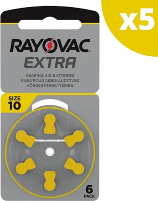 Produktbild von Hörgerätebatterien Rayovac ZL 10, ZL 13, ZL 312, ZL 675 Hörgerät Knopfzelle Typ 10 5 Posten = 30 Stück
