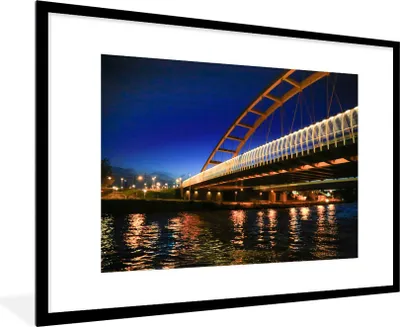 Produktbild von MuchoWow® Gerahmtes Poster Wasser - Utrecht - Brücke 90x60 cm - Poster mit Schwarzem Bilderrahmen Wandposter Rahmen Foto Bilder - Wanddekoration - Fotos