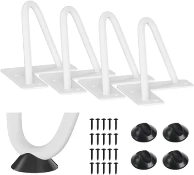 Produktbild von Möbelfüße, 4er Set, Haarnadelbeine für Tisch und Schrank, 20 cm (weiß)