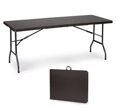 Obrázek produktu pro MultiGarden RZK-180B Skládací cateringový zahradní stůl 180 cm, ratan, hnědý