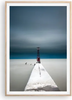 Produktbild von Gerahmtes Poster - Rahmen in heller Eiche - Turm Strand Himmel - 70x100 cm - Wand Bild - Wanddeko - Wandbilder - Kunstposter - Wandposter - Bilderrahmen - Bilder - Kunstdruck - P2NPA70x100-4988
