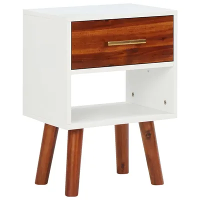 Image de vidaXL Table de nuit 2 pcs. Bois d'acacia massif 40x30x57 cm