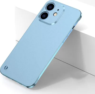 Produktbild von König Design Hülle kompatibel mit Apple iPhone 12 Kunststoff Soft Handyhülle - Handy Case Hellblau