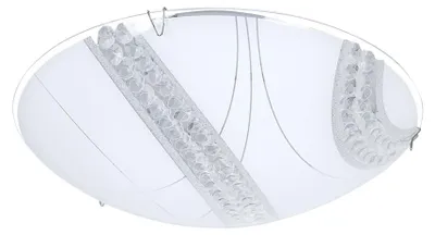 Produktbild von LED Deckenleuchte, Kristalle klar, Glas satiniert, D 30 cm