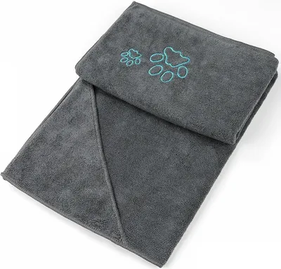 Produktbild von Winthome Hundehandtuch Mikrofaser Saugfähig Grau 77x97cm