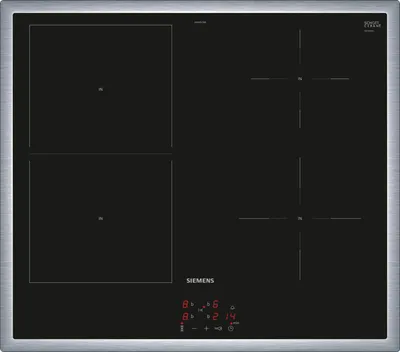Image de Siemens iQ500, Table de cuisson à induction, 60 cm, piloté par le four, noir, Avec cadre à poser, EM645CSB6E